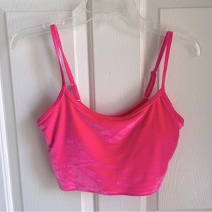 VS PINK Velour Hot Pink Sports Cami Bra Size Small